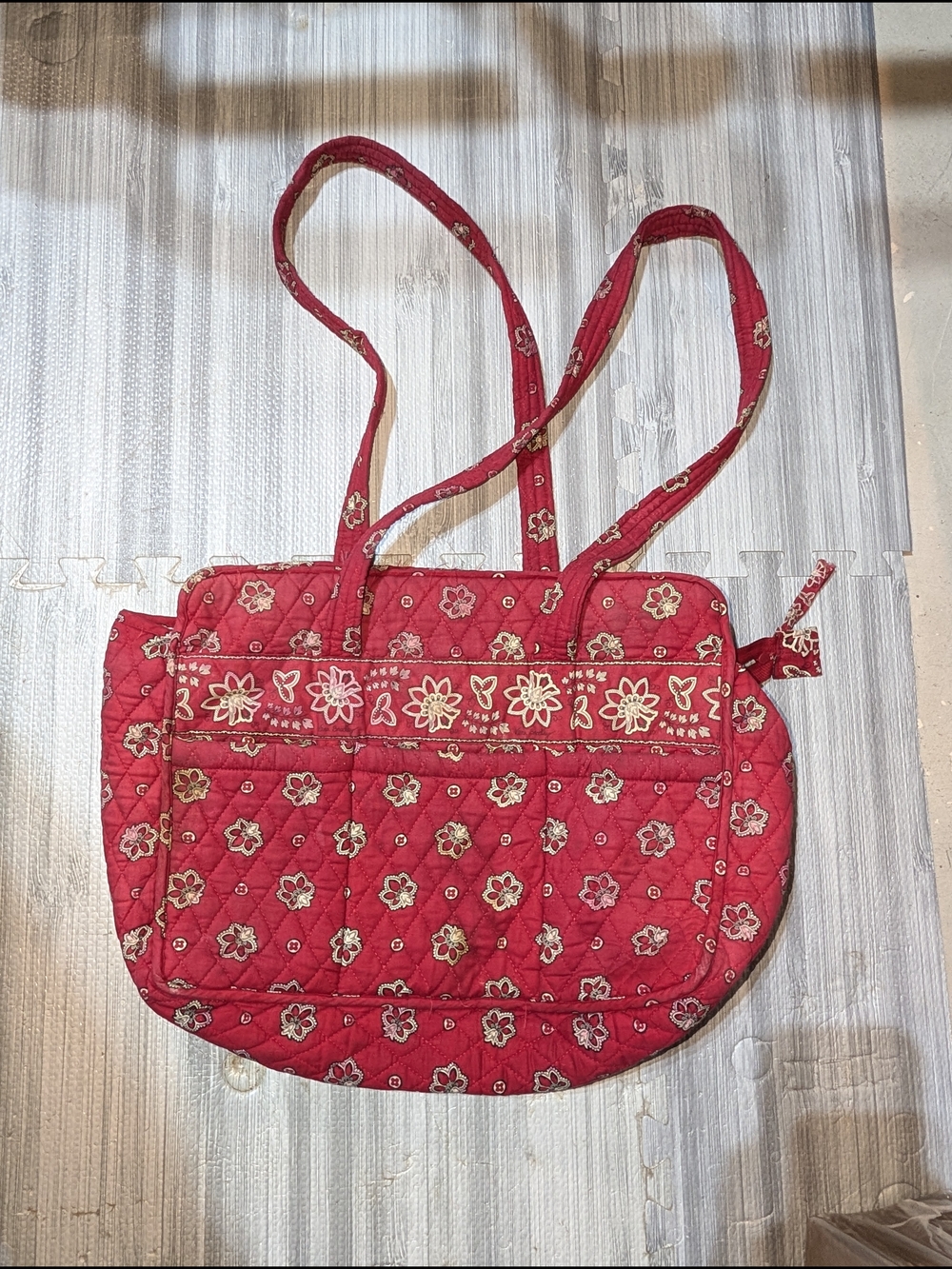 Vera Bradley Quilted Red Floral Tote Bag